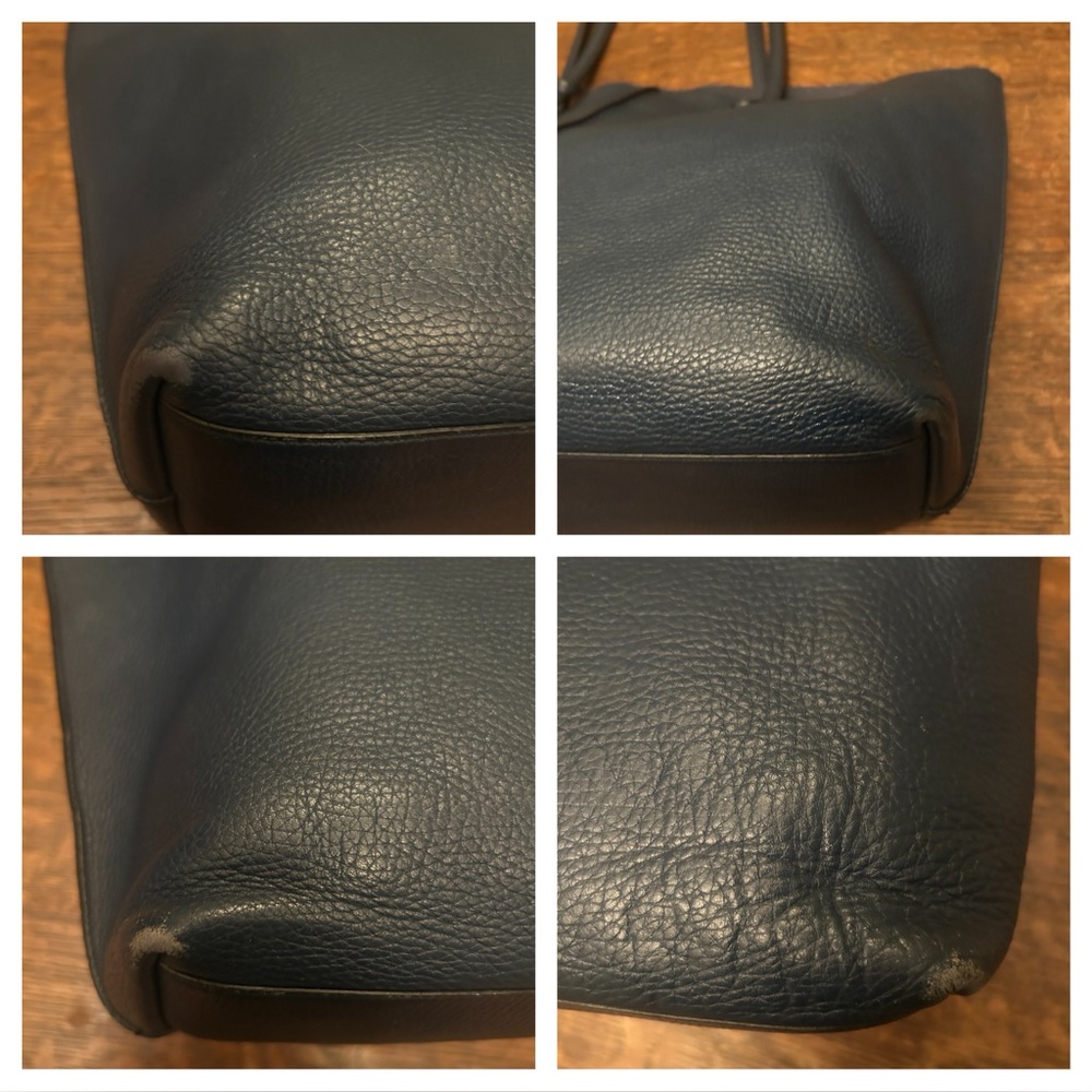 Tod’s Joy Large Tote Bag in Navy Blue Grained Leather - Picture 8 of 15
